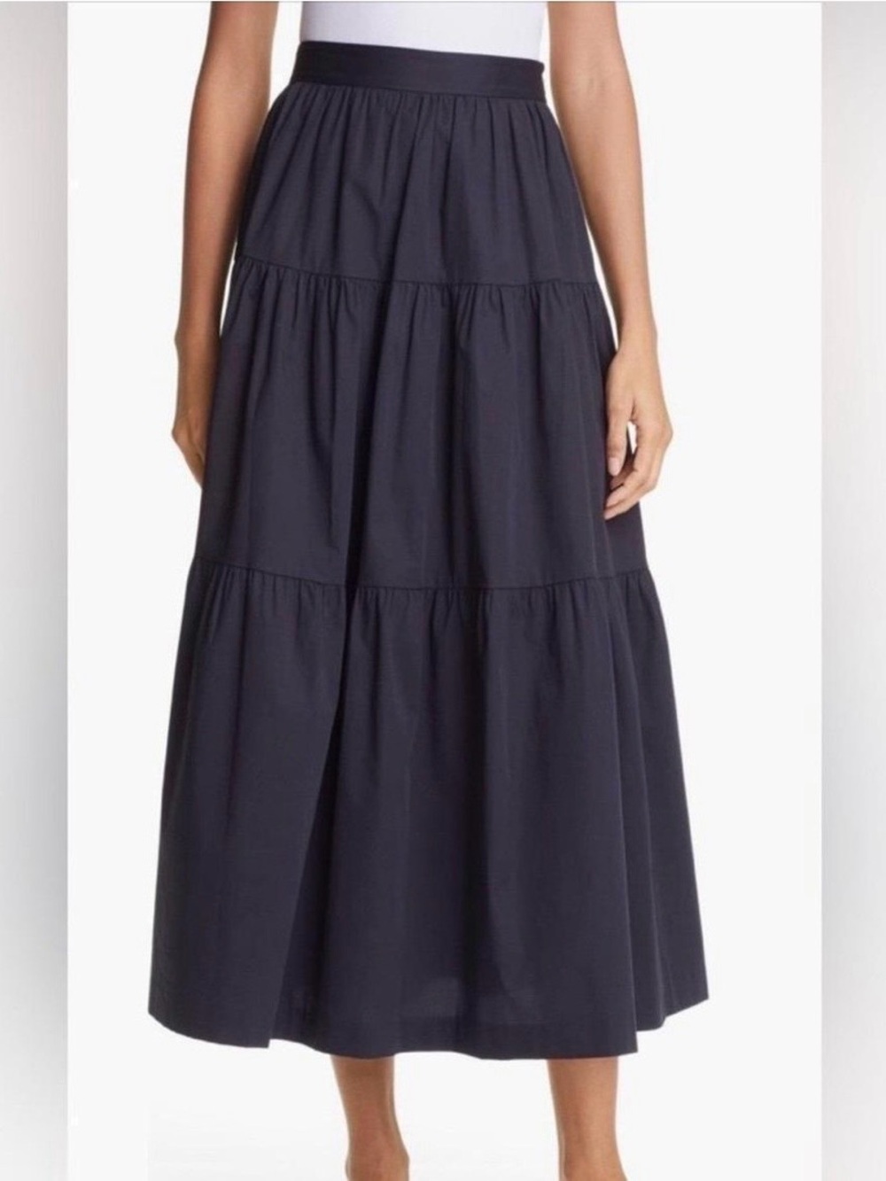 STAUD Black Gathered Midi/maxi Skirt - Sz 4